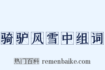 骑驴风雪中组词是什么意思的图片